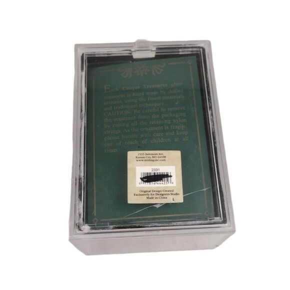 Glass Santa Christmas Ornament Hand Crafted Designer Studios Glitter Lantern - Picture 2 of 7